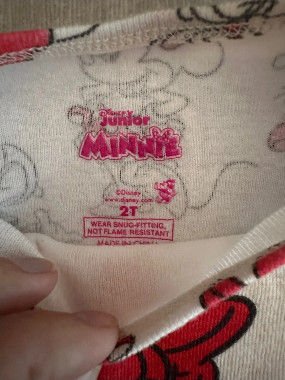 Disney Minnie Mouse Cream and Red Pajama Set
